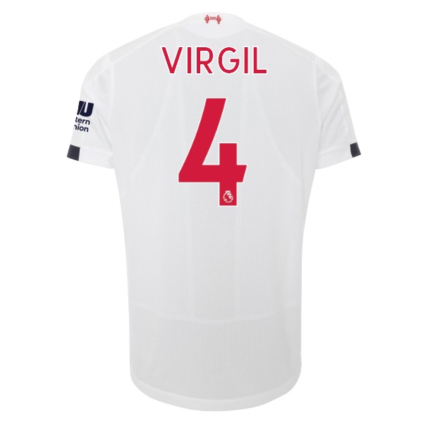Trikot Liverpool NO.4 Virgil Auswarts 2019-20 Weiß Fussballtrikots Günstig